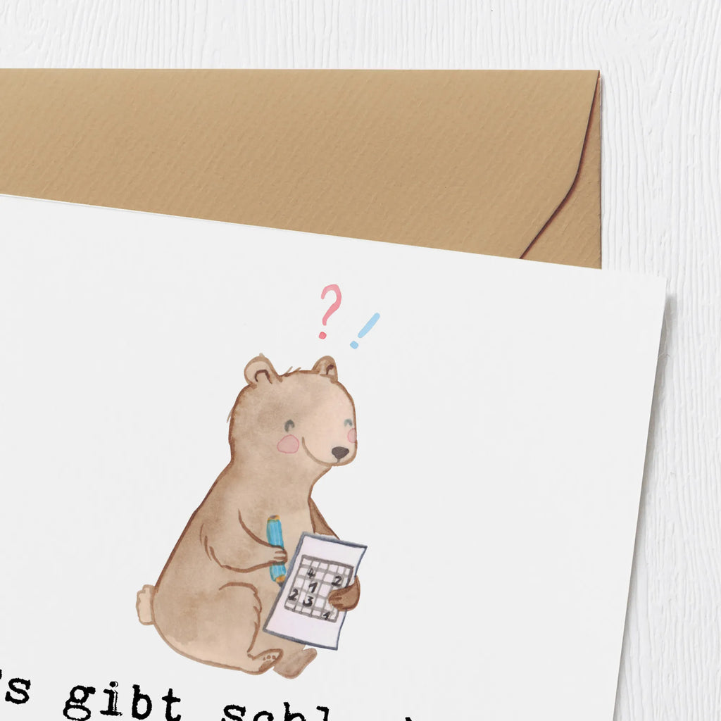 Deluxe Karte Bär Rätsel lösen Karte, Einladungskarte, Glückwunschkarte, Klappkarte, Hochwertige Klappkarte, Hochwertige Grußkarte, Geburtstagskarte, Grußkarte, Hochzeitskarte, Geschenk, Sport, Sportart, Hobby, Schenken, Danke, Dankeschön, Auszeichnung, Gewinn, Sportler, Gedächtnissport, Kreuzworträtsel lösen, Gedächtnistraining, Rätsel lösen, Knobeln