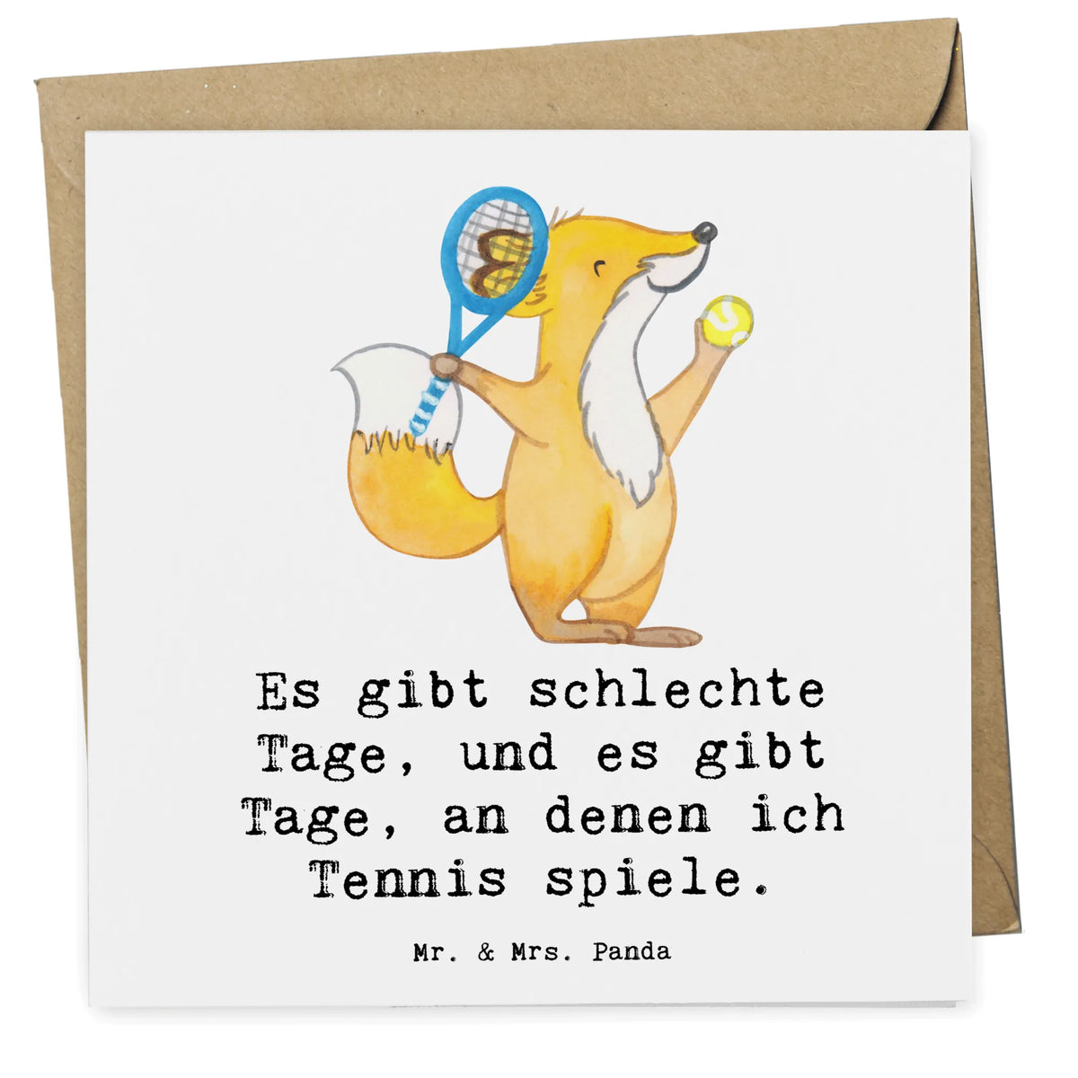 Deluxe Card Fox play tennis Glückwunschkarte, Klappkarte, anlasskarte, Grußkarte, faltkarte, doppelkarte, Sportart, Hobby, Danke, Dankeschön, Geschenk, Auszeichnung, Gewinn, Sportler, Schenken, Sport, Tennis Turnier, Tennisverein, Tennis spielen, Tennisclub, Ballsportart