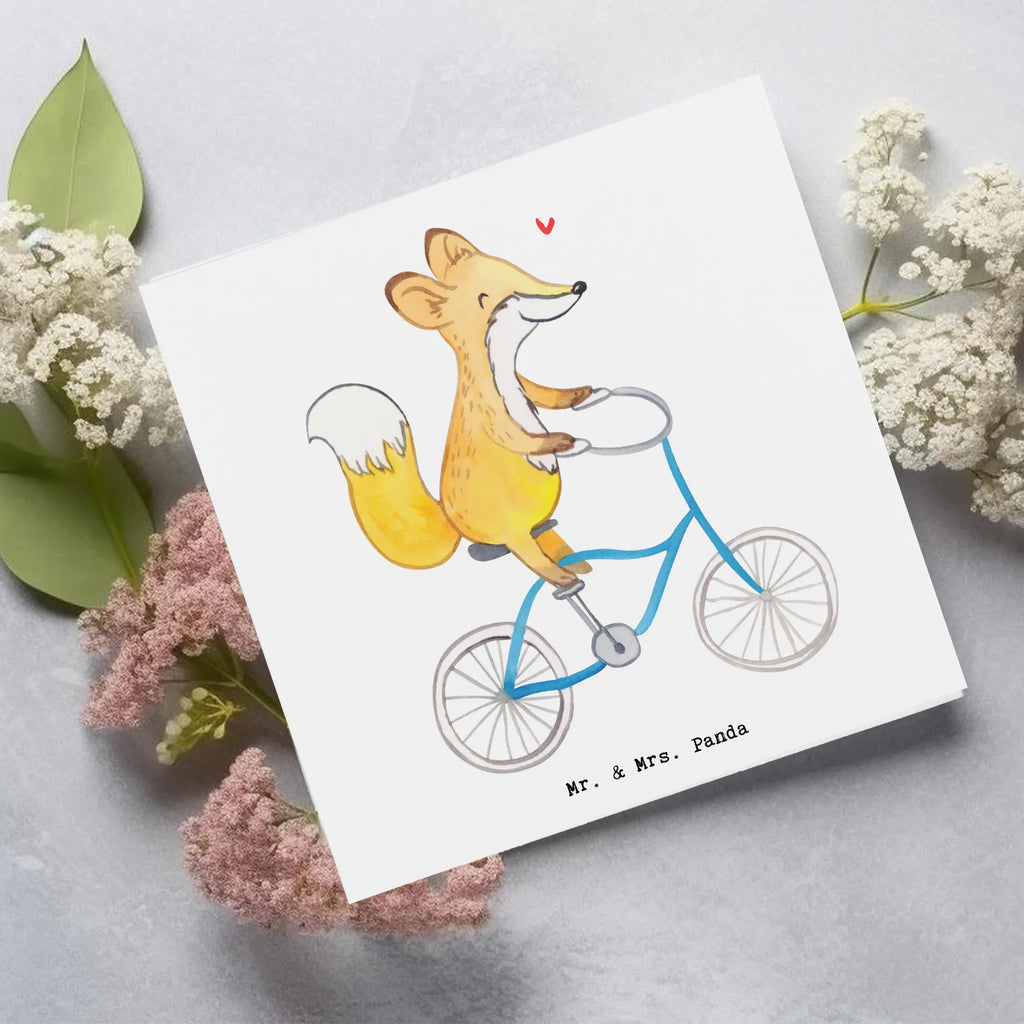 Deluxe Karte Fuchs Fahrrad fahren Hochzeitskarte, Grußkarte, Einladungskarte, Hochwertige Klappkarte, Karte, Glückwunschkarte, Klappkarte, Geburtstagskarte, Hochwertige Grußkarte, Geschenk, Sport, Sportart, Hobby, Schenken, Danke, Dankeschön, Auszeichnung, Gewinn, Sportler, Radeln, Radsport, Trekking, Mountainbiking, Fahrrad fahren