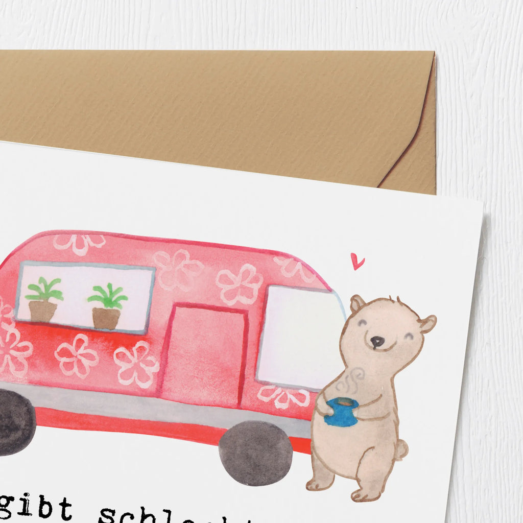 Deluxe Karte Bär Camper Hochwertige Klappkarte, Karte, Hochzeitskarte, Klappkarte, Hochwertige Grußkarte, Geburtstagskarte, Grußkarte, Glückwunschkarte, Einladungskarte, Geschenk, Sport, Sportart, Hobby, Schenken, Danke, Dankeschön, Auszeichnung, Gewinn, Sportler, Roadtrip, Campen, Wohnmobil, Campingplatz, Camper, Urlaub, Zelten