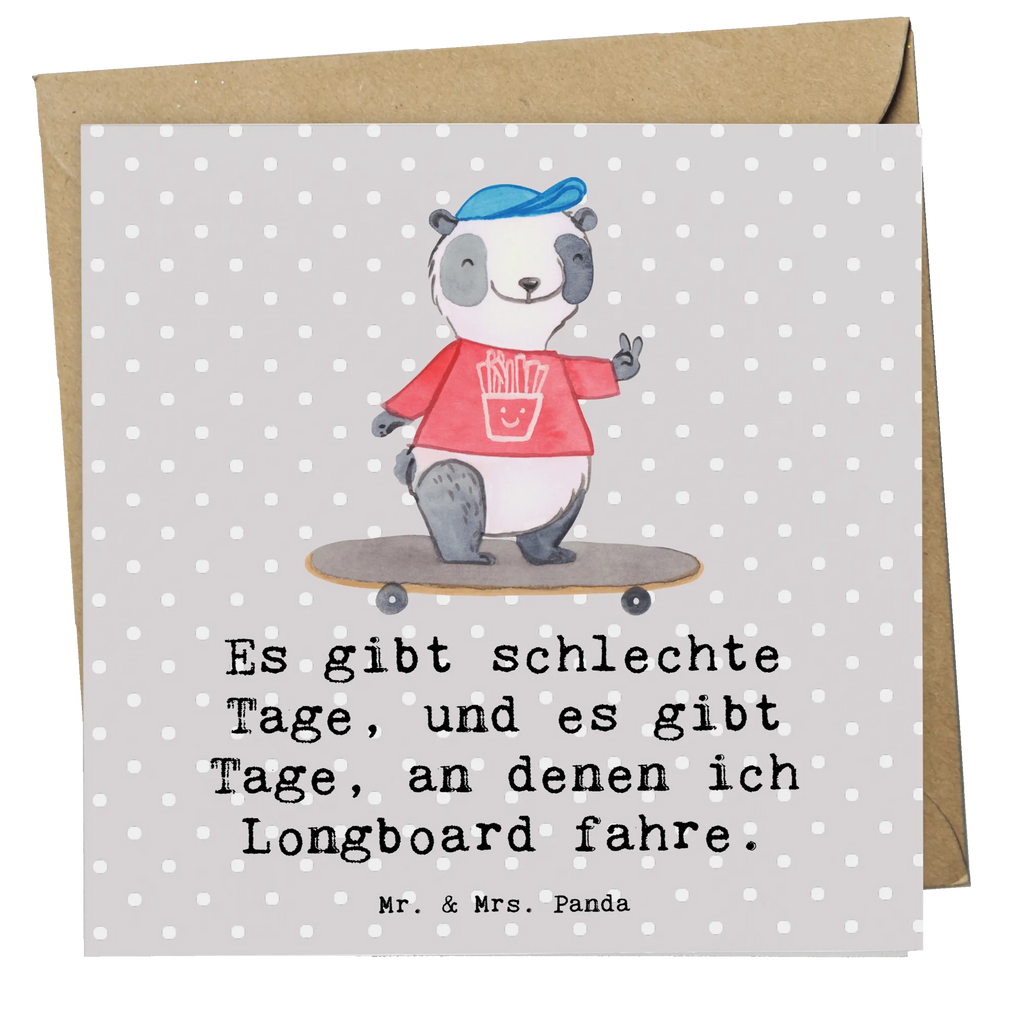Deluxe Karte Panda Longboard fahren Karte, Geburtstagskarte, Hochzeitskarte, Einladungskarte, Grußkarte, Glückwunschkarte, Hochwertige Grußkarte, Hochwertige Klappkarte, Klappkarte, Geschenk, Sport, Sportart, Hobby, Schenken, Danke, Dankeschön, Auszeichnung, Gewinn, Sportler, Skaten, Longboard fahren