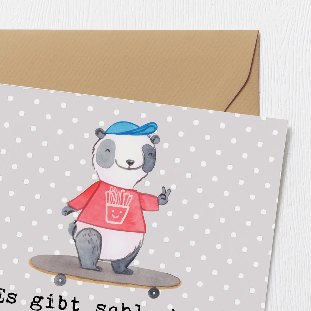 Deluxe Karte Panda Longboard fahren Karte, Geburtstagskarte, Hochzeitskarte, Einladungskarte, Grußkarte, Glückwunschkarte, Hochwertige Grußkarte, Hochwertige Klappkarte, Klappkarte, Geschenk, Sport, Sportart, Hobby, Schenken, Danke, Dankeschön, Auszeichnung, Gewinn, Sportler, Skaten, Longboard fahren