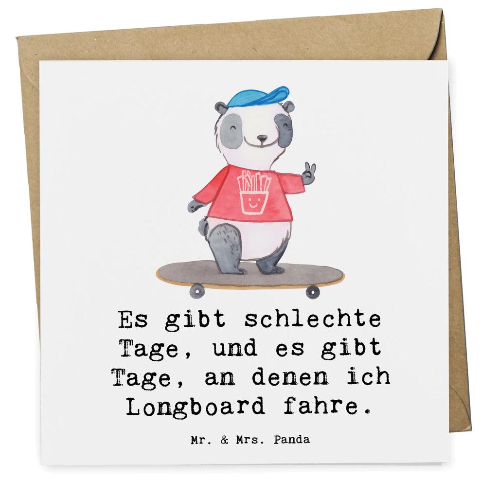 Deluxe Karte Panda Longboard fahren Karte, Geburtstagskarte, Hochzeitskarte, Einladungskarte, Grußkarte, Glückwunschkarte, Hochwertige Grußkarte, Hochwertige Klappkarte, Klappkarte, Geschenk, Sport, Sportart, Hobby, Schenken, Danke, Dankeschön, Auszeichnung, Gewinn, Sportler, Skaten, Longboard fahren