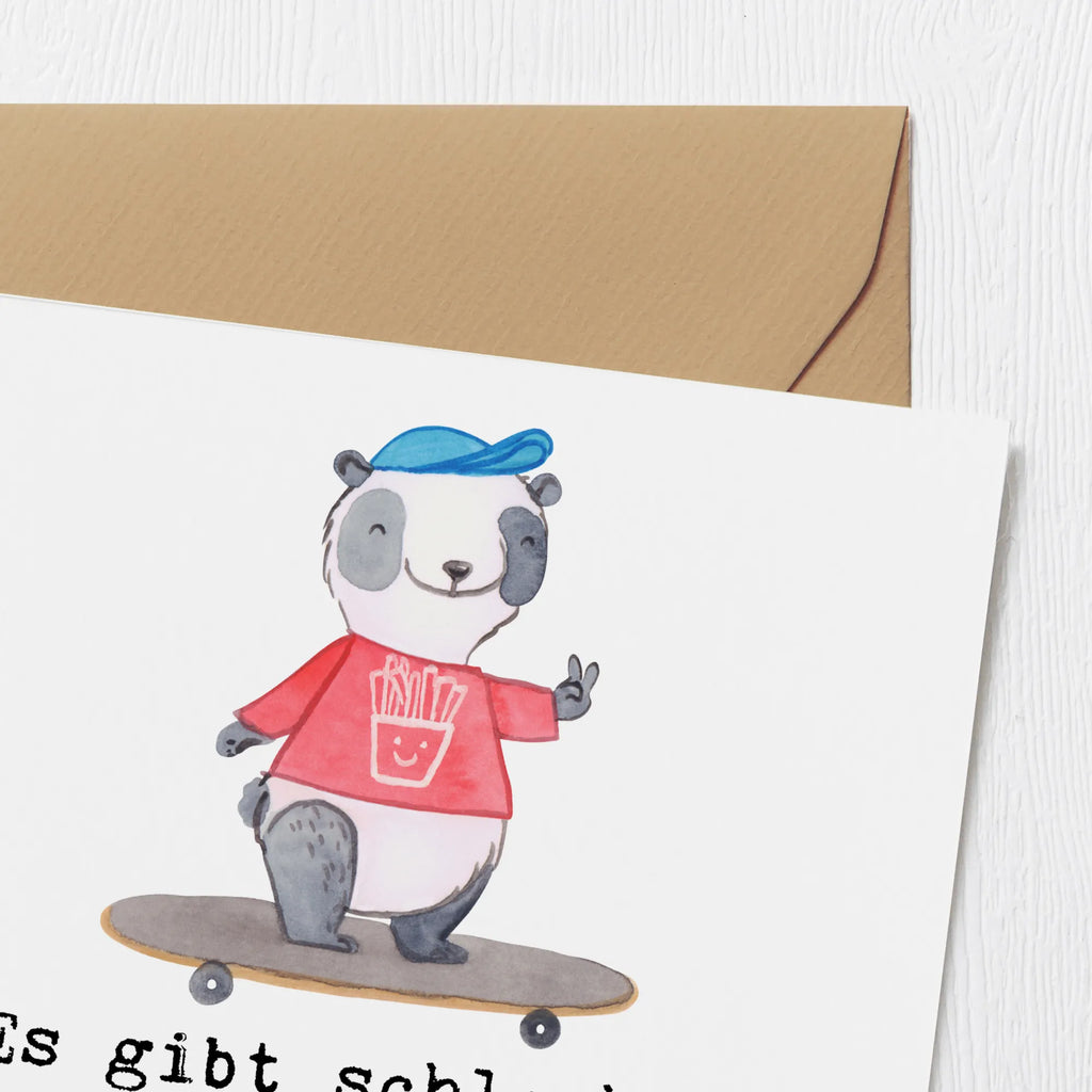 Deluxe Karte Panda Longboard fahren Karte, Geburtstagskarte, Hochzeitskarte, Einladungskarte, Grußkarte, Glückwunschkarte, Hochwertige Grußkarte, Hochwertige Klappkarte, Klappkarte, Geschenk, Sport, Sportart, Hobby, Schenken, Danke, Dankeschön, Auszeichnung, Gewinn, Sportler, Skaten, Longboard fahren