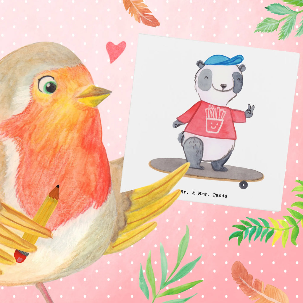 Deluxe Karte Panda Longboard fahren Karte, Geburtstagskarte, Hochzeitskarte, Einladungskarte, Grußkarte, Glückwunschkarte, Hochwertige Grußkarte, Hochwertige Klappkarte, Klappkarte, Geschenk, Sport, Sportart, Hobby, Schenken, Danke, Dankeschön, Auszeichnung, Gewinn, Sportler, Skaten, Longboard fahren