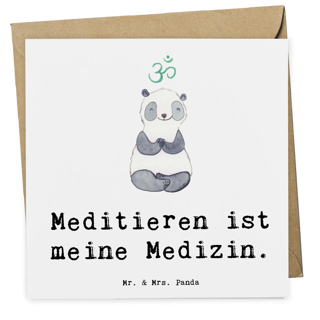 Deluxe Karte Panda Meditieren Hochwertige Klappkarte, Karte, Hochwertige Grußkarte, Hochzeitskarte, Einladungskarte, Grußkarte, Geburtstagskarte, Glückwunschkarte, Klappkarte, Geschenk, Sport, Sportart, Hobby, Schenken, Danke, Dankeschön, Auszeichnung, Gewinn, Sportler, Meditationskurs, Meditation, Meditieren