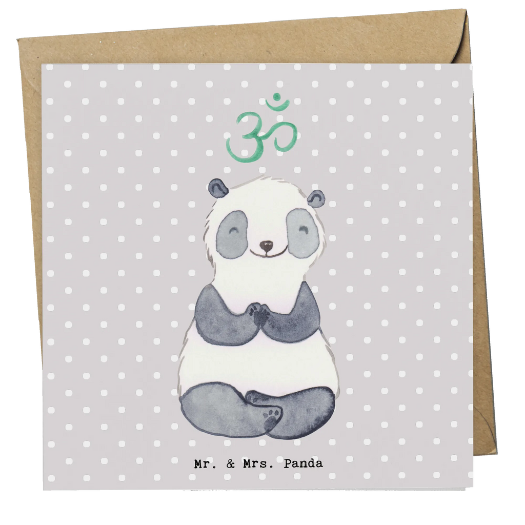 Deluxe Karte Panda Meditieren Hochwertige Klappkarte, Karte, Hochwertige Grußkarte, Hochzeitskarte, Einladungskarte, Grußkarte, Geburtstagskarte, Glückwunschkarte, Klappkarte, Geschenk, Sport, Sportart, Hobby, Schenken, Danke, Dankeschön, Auszeichnung, Gewinn, Sportler, Meditationskurs, Meditation, Meditieren