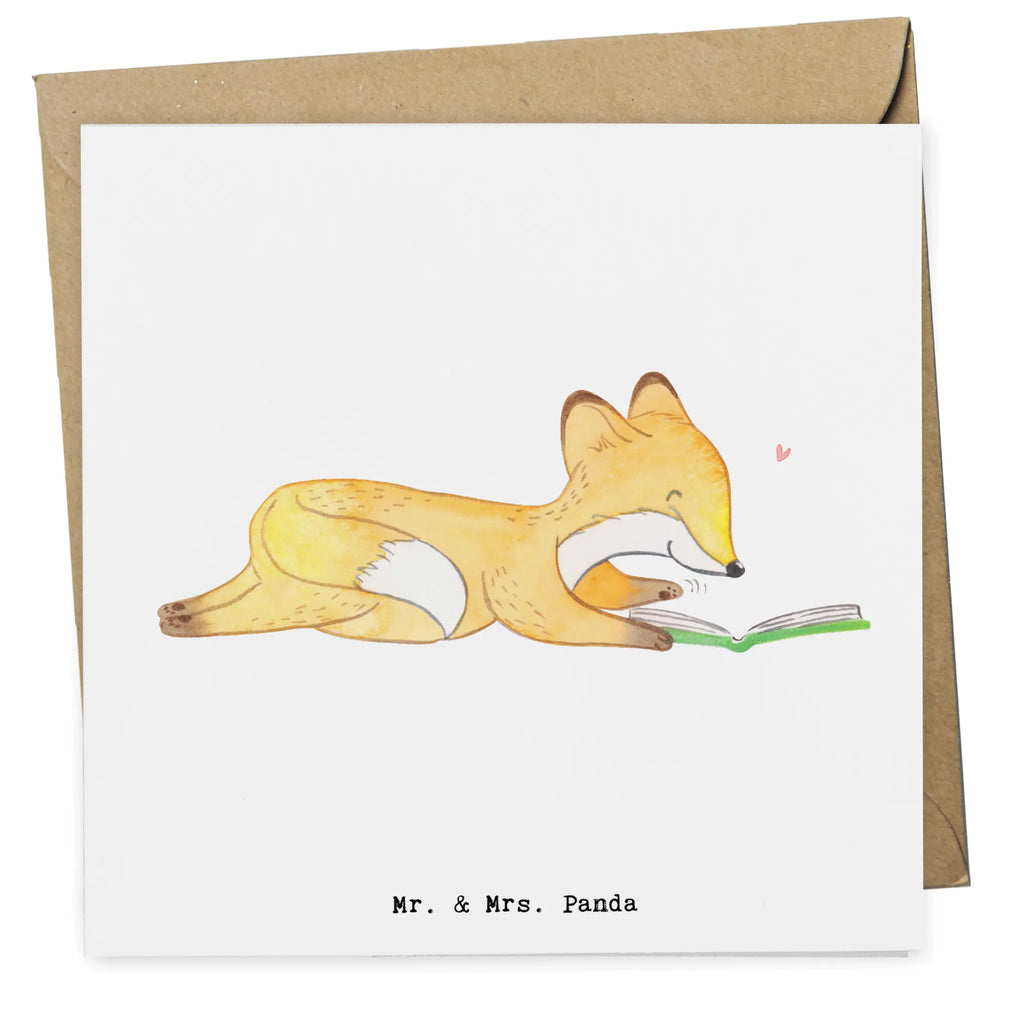 Deluxe Karte Fuchs Lesen Geburtstagskarte, Klappkarte, Hochzeitskarte, Grußkarte, Karte, Einladungskarte, Hochwertige Klappkarte, Glückwunschkarte, Hochwertige Grußkarte, Geschenk, Sport, Sportart, Hobby, Schenken, Danke, Dankeschön, Auszeichnung, Gewinn, Sportler, lesen, Bücher lesen, Bücherwurm