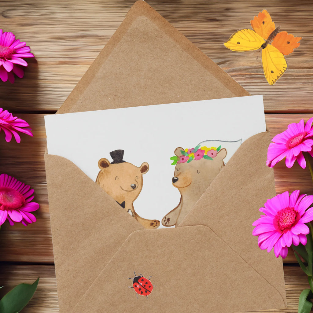 Deluxe Karte Bären Heirat Glückwunschkarte, Geburtstagskarte, Grußkarte, Hochwertige Grußkarte, Hochzeitskarte, Klappkarte, Karte, Einladungskarte, Hochwertige Klappkarte, Hochzeit, Hochzeitsgeschenk, Ehe, Hochzeitsfeier, Trauung, Trauungsgeschenk, Verlobungsfeier, Verlobungsgeschenk, Hochzeitsgeschenkideen, Hochzeitsgeschenke für Brautpaar, Hochzeitstag, Geschenk zur Hochzeit