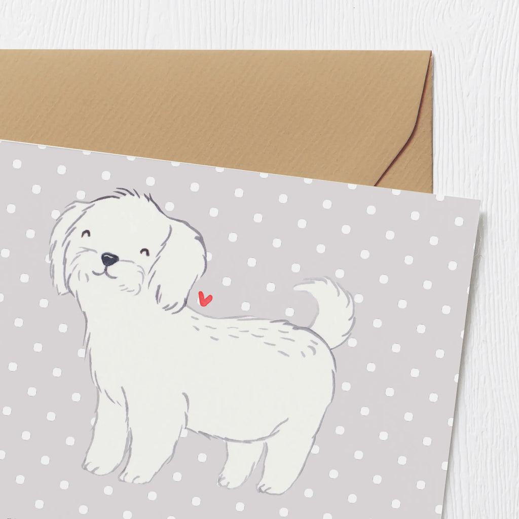 Deluxe Karte Malteser Lebensretter Hochwertige Grußkarte, Karte, Hochzeitskarte, Geburtstagskarte, Klappkarte, Glückwunschkarte, Einladungskarte, Hochwertige Klappkarte, Grußkarte, Hund, Hunderasse, Rassehund, Hundebesitzer, Geschenk, Tierfreund, Schenken, Welpe, Malteser