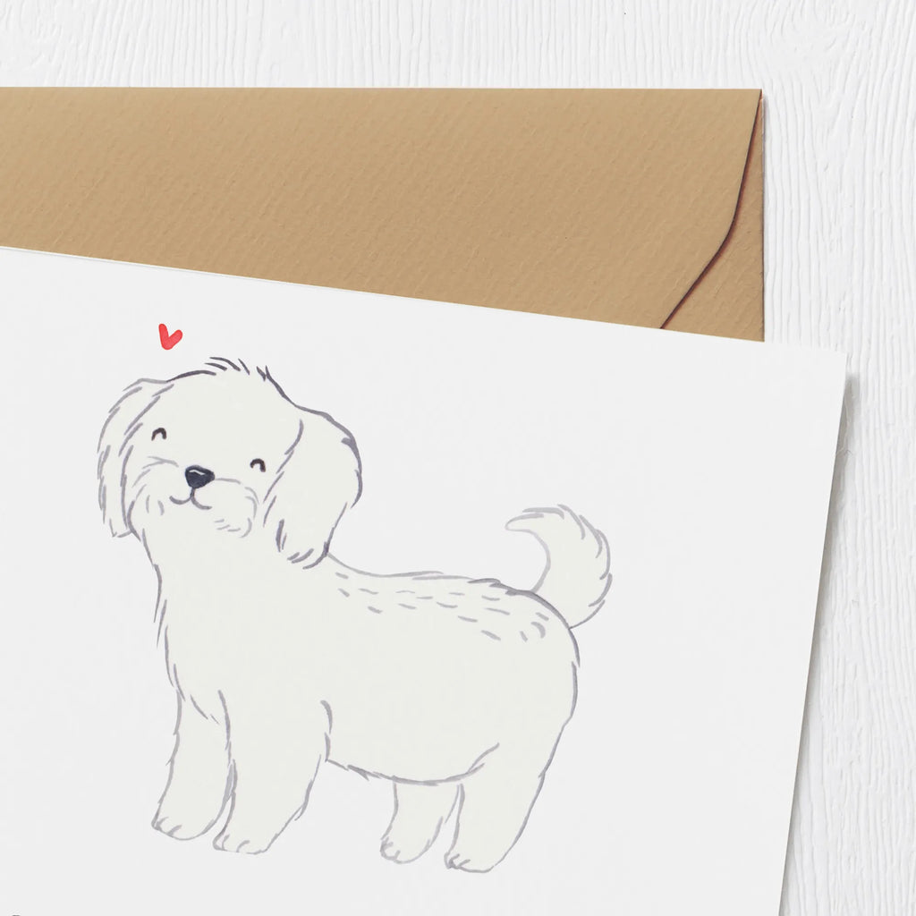 Deluxe Karte Malteser Lebensretter Hochwertige Grußkarte, Karte, Hochzeitskarte, Geburtstagskarte, Klappkarte, Glückwunschkarte, Einladungskarte, Hochwertige Klappkarte, Grußkarte, Hund, Hunderasse, Rassehund, Hundebesitzer, Geschenk, Tierfreund, Schenken, Welpe, Malteser