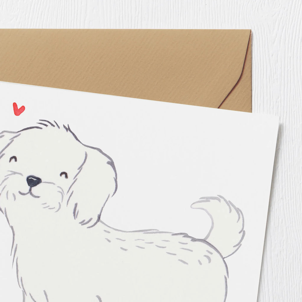 Deluxe Karte Malteser Lebensretter Hochwertige Grußkarte, Karte, Hochzeitskarte, Geburtstagskarte, Klappkarte, Glückwunschkarte, Einladungskarte, Hochwertige Klappkarte, Grußkarte, Hund, Hunderasse, Rassehund, Hundebesitzer, Geschenk, Tierfreund, Schenken, Welpe, Malteser