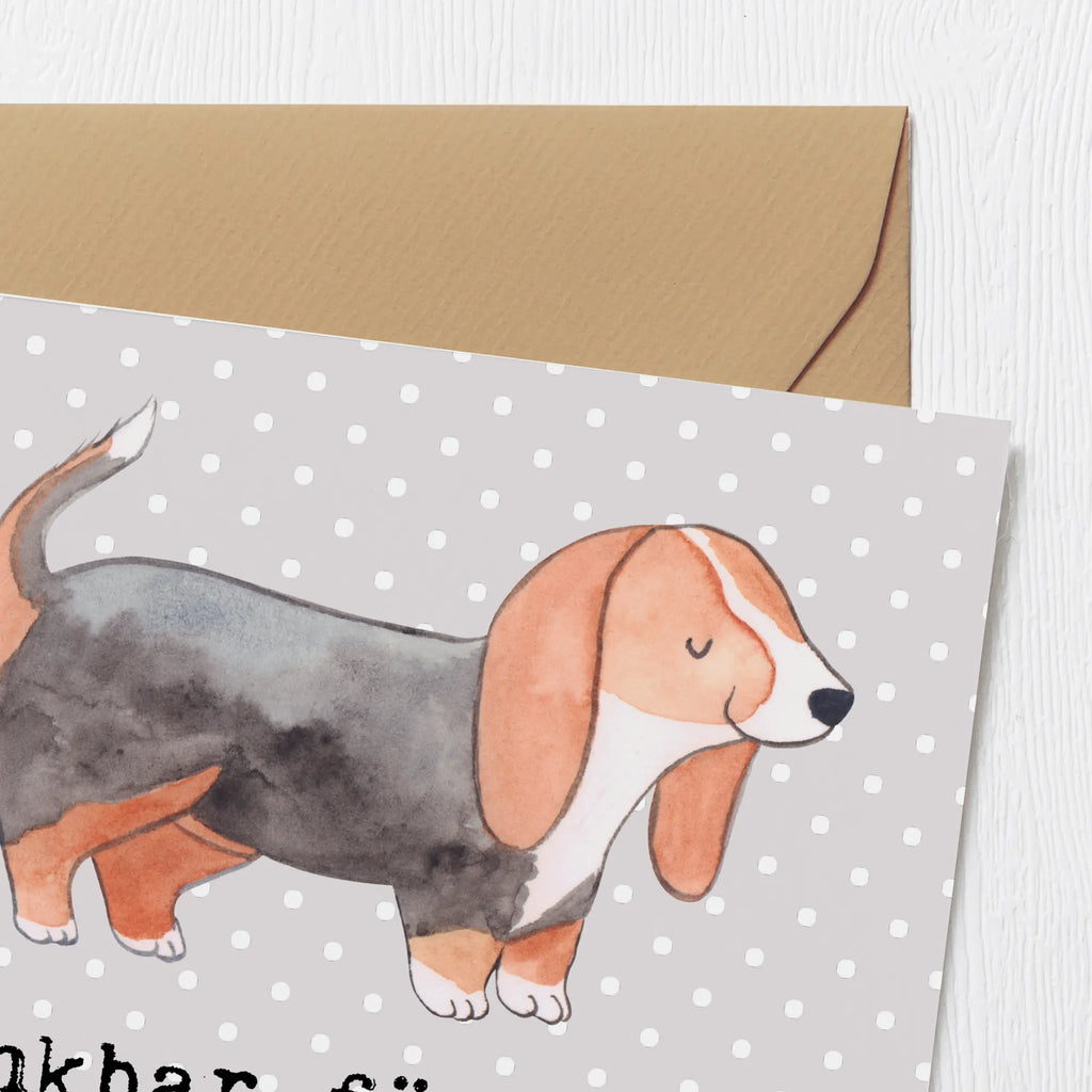 Deluxe Karte Basset Hound Moment Grußkarte, Geburtstagskarte, Hochwertige Klappkarte, Hochwertige Grußkarte, Karte, Einladungskarte, Glückwunschkarte, Klappkarte, Hochzeitskarte, Hund, Hunderasse, Rassehund, Hundebesitzer, Geschenk, Tierfreund, Schenken, Welpe, Basset Hound, Basset