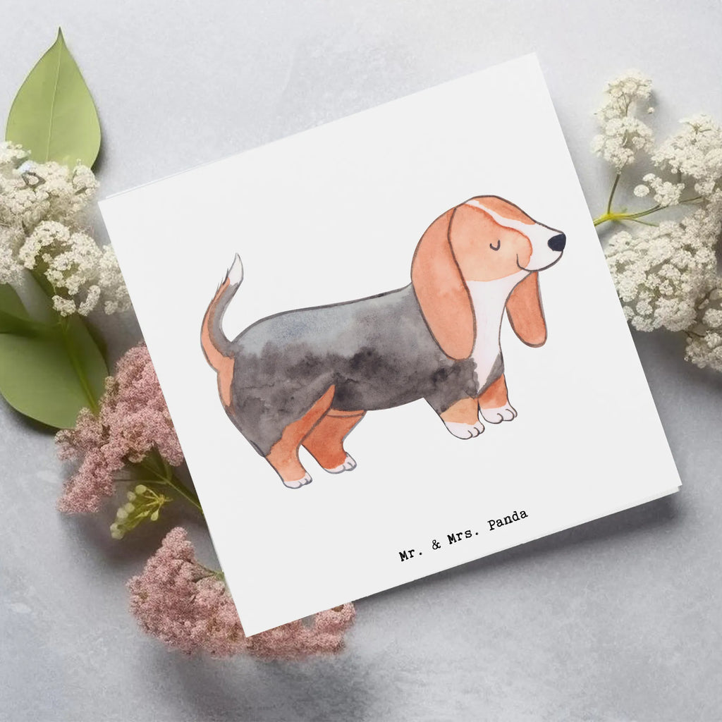 Deluxe Karte Basset Hound Moment Grußkarte, Geburtstagskarte, Hochwertige Klappkarte, Hochwertige Grußkarte, Karte, Einladungskarte, Glückwunschkarte, Klappkarte, Hochzeitskarte, Hund, Hunderasse, Rassehund, Hundebesitzer, Geschenk, Tierfreund, Schenken, Welpe, Basset Hound, Basset