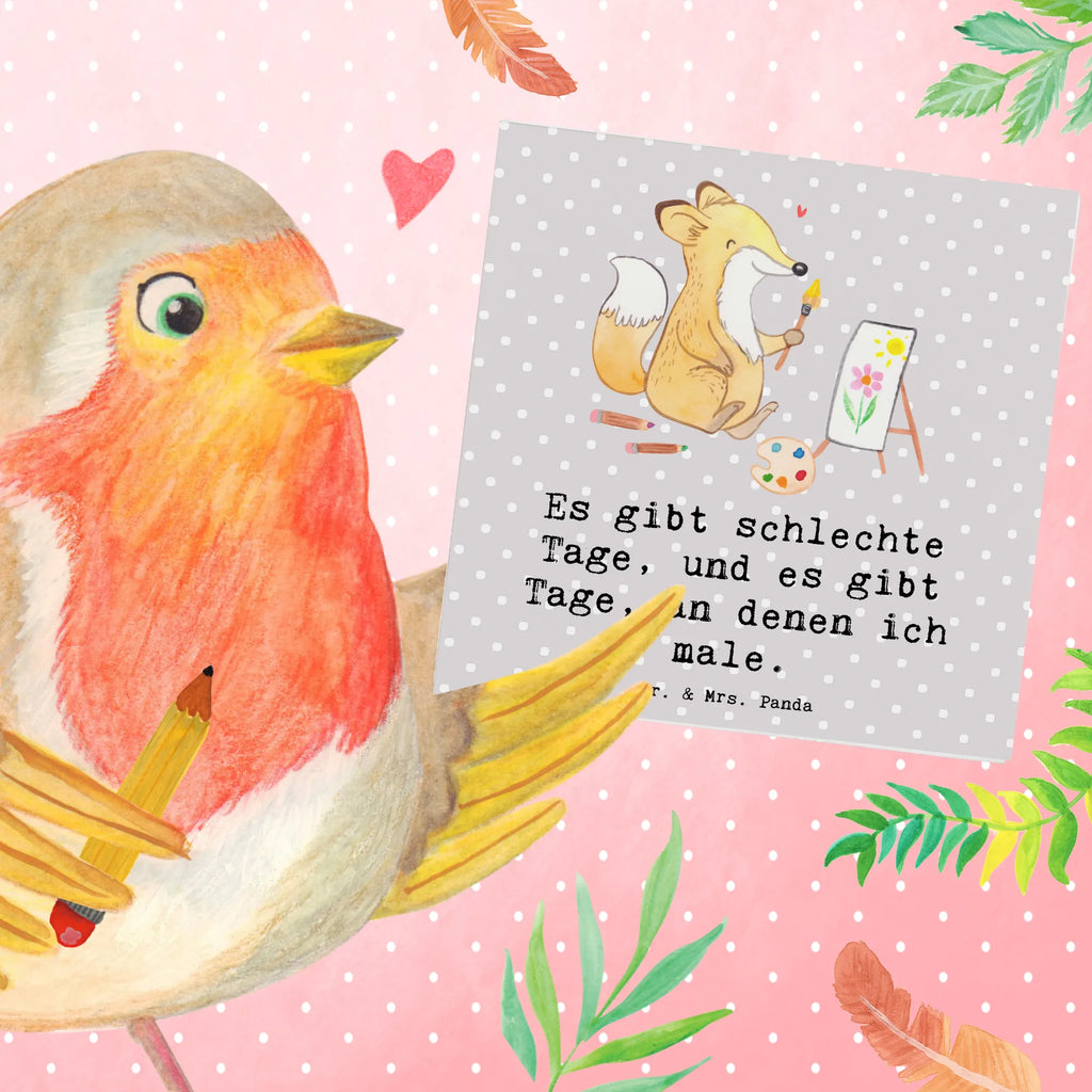 Deluxe Card Fox To paint Geschenkkarte, Einladungskarte, lustige karten, Gutscheinkarte, Glückwunschkarte, Klappkarte, Karte, Hochwertige Klappkarte, Hochzeitskarte, Grußkarte, abschiedskarte, quadratische karte, Dankeskarte, geburtskarte, Hochwertige Grußkarte, Geburtstagskarte, sprüche karten, weihnachtskarte, Sportart, Hobby, Danke, Dankeschön, Geschenk, Auszeichnung, Gewinn, Sportler, Schenken, Sport, Zeichnen, Künstler, Hobbyzeichner, Künstlerin, Malen