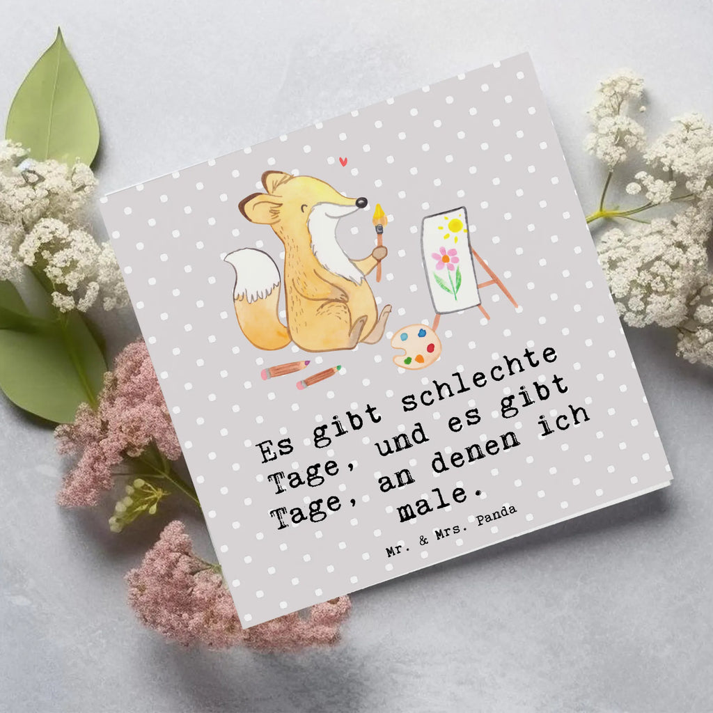 Deluxe Card Fox To paint Geschenkkarte, Einladungskarte, lustige karten, Gutscheinkarte, Glückwunschkarte, Klappkarte, Karte, Hochwertige Klappkarte, Hochzeitskarte, Grußkarte, abschiedskarte, quadratische karte, Dankeskarte, geburtskarte, Hochwertige Grußkarte, Geburtstagskarte, sprüche karten, weihnachtskarte, Sportart, Hobby, Danke, Dankeschön, Geschenk, Auszeichnung, Gewinn, Sportler, Schenken, Sport, Zeichnen, Künstler, Hobbyzeichner, Künstlerin, Malen