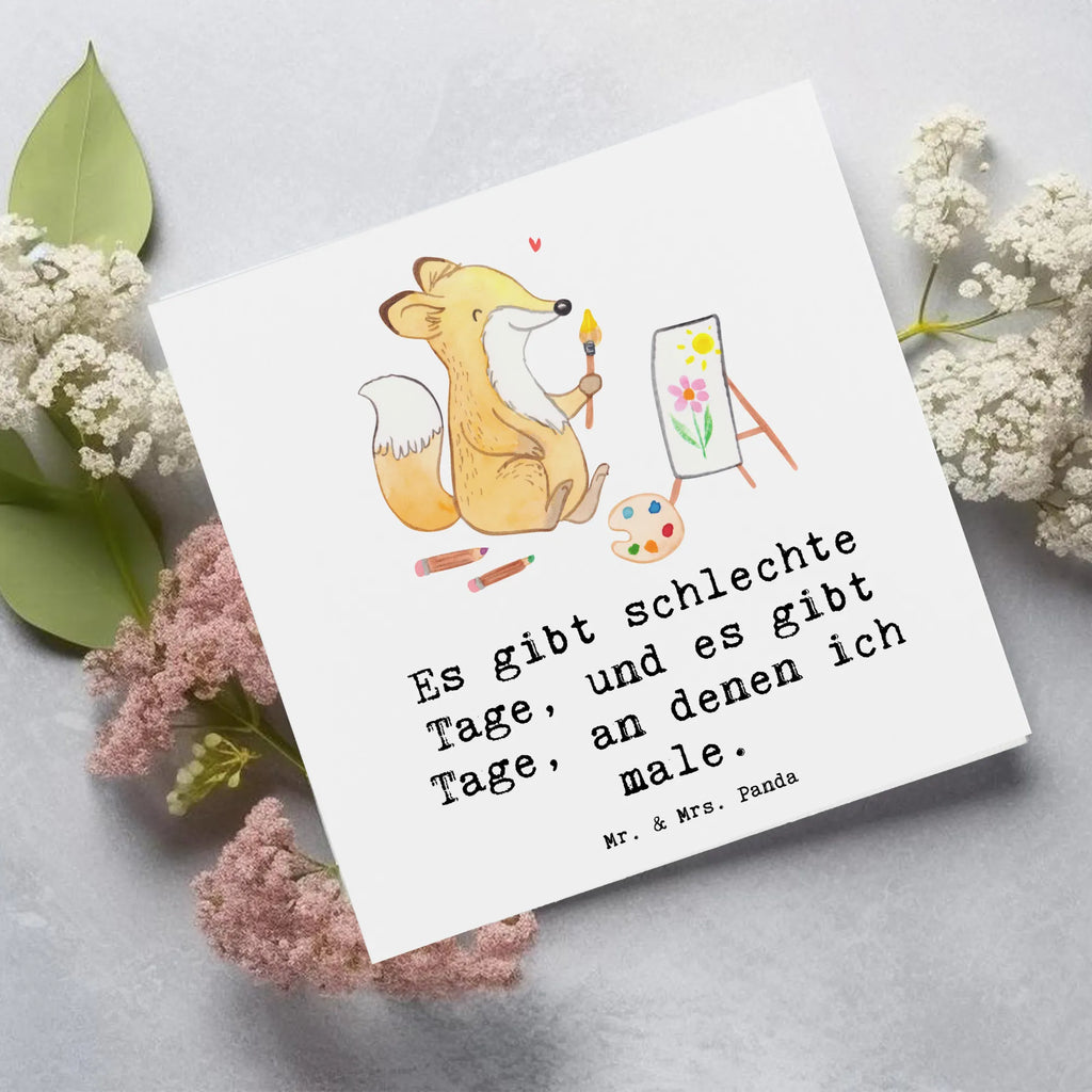 Deluxe Card Fox To paint Geschenkkarte, Einladungskarte, lustige karten, Gutscheinkarte, Glückwunschkarte, Klappkarte, Karte, Hochwertige Klappkarte, Hochzeitskarte, Grußkarte, abschiedskarte, quadratische karte, Dankeskarte, geburtskarte, Hochwertige Grußkarte, Geburtstagskarte, sprüche karten, weihnachtskarte, Sportart, Hobby, Danke, Dankeschön, Geschenk, Auszeichnung, Gewinn, Sportler, Schenken, Sport, Zeichnen, Künstler, Hobbyzeichner, Künstlerin, Malen