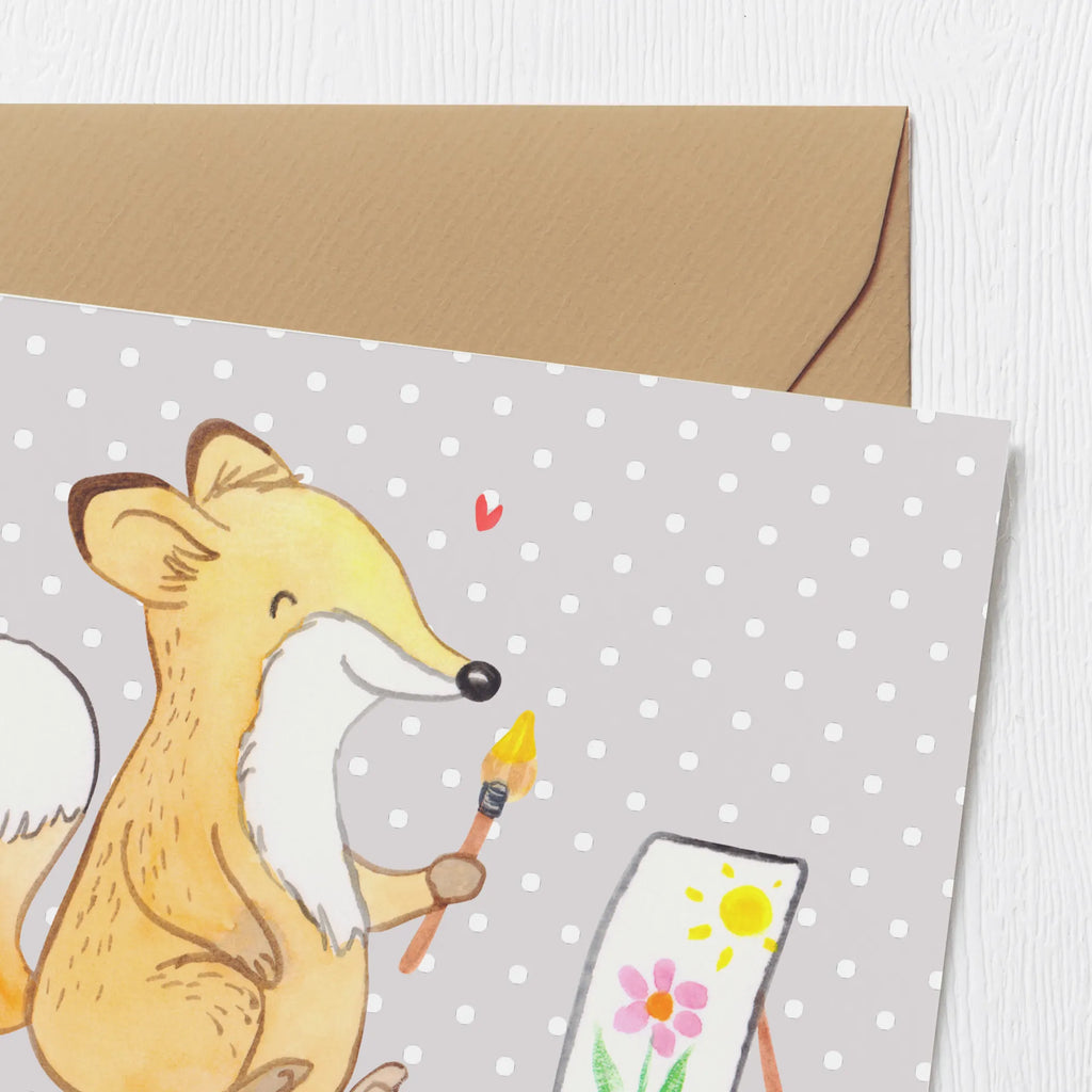 Deluxe Card Fox To paint Geschenkkarte, Einladungskarte, lustige karten, Gutscheinkarte, Glückwunschkarte, Klappkarte, Karte, Hochwertige Klappkarte, Hochzeitskarte, Grußkarte, abschiedskarte, quadratische karte, Dankeskarte, geburtskarte, Hochwertige Grußkarte, Geburtstagskarte, sprüche karten, weihnachtskarte, Sportart, Hobby, Danke, Dankeschön, Geschenk, Auszeichnung, Gewinn, Sportler, Schenken, Sport, Zeichnen, Künstler, Hobbyzeichner, Künstlerin, Malen
