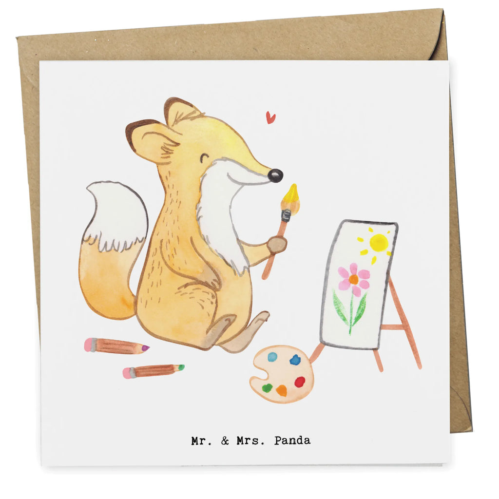 Deluxe Card Fox To paint Geschenkkarte, Einladungskarte, lustige karten, Gutscheinkarte, Glückwunschkarte, Klappkarte, Karte, Hochwertige Klappkarte, Hochzeitskarte, Grußkarte, abschiedskarte, quadratische karte, Dankeskarte, geburtskarte, Hochwertige Grußkarte, Geburtstagskarte, sprüche karten, weihnachtskarte, Sportart, Hobby, Danke, Dankeschön, Geschenk, Auszeichnung, Gewinn, Sportler, Schenken, Sport, Zeichnen, Künstler, Hobbyzeichner, Künstlerin, Malen