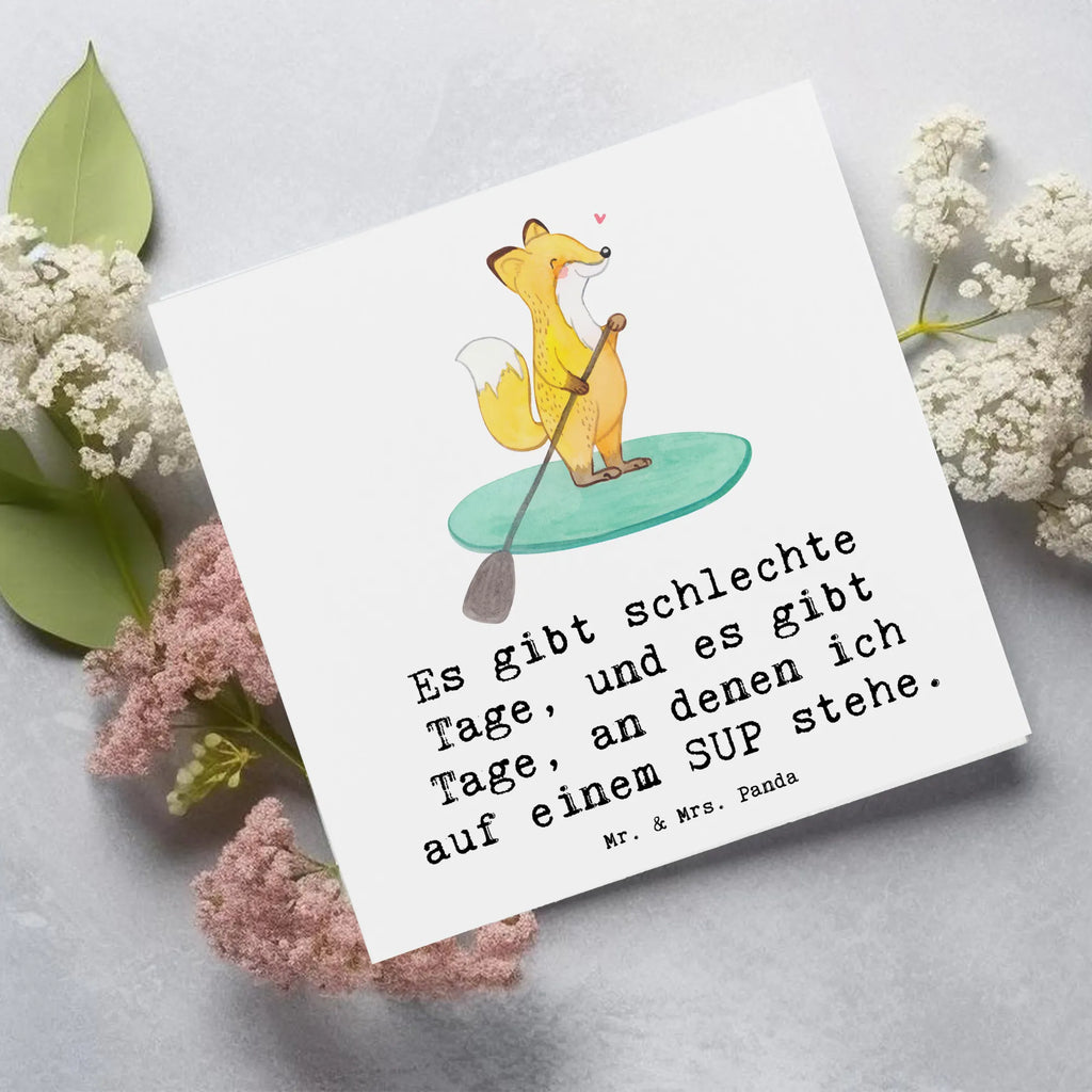 Deluxe Card Fox Stand up paddling Hochwertige Grußkarte, Einladungskarte, Karte, Klappkarte, Geburtstagskarte, Glückwunschkarte, Hochwertige Klappkarte, Grußkarte, Hochzeitskarte, Geschenk, Sport, Sportart, Hobby, Schenken, Danke, Dankeschön, Auszeichnung, Gewinn, Sportler, subben, Stand up paddle, Paddle Boarding, Stand Up Paddling, SUB