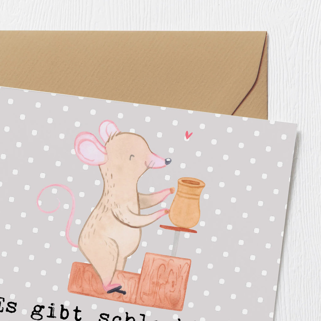 Deluxe Karte Maus Töpfern Karte, Glückwunschkarte, Klappkarte, Einladungskarte, Hochwertige Grußkarte, Hochzeitskarte, Hochwertige Klappkarte, Geburtstagskarte, Grußkarte, Geschenk, Sport, Sportart, Hobby, Schenken, Danke, Dankeschön, Auszeichnung, Gewinn, Sportler, Töpferkurs, Töpferei, Töpfern