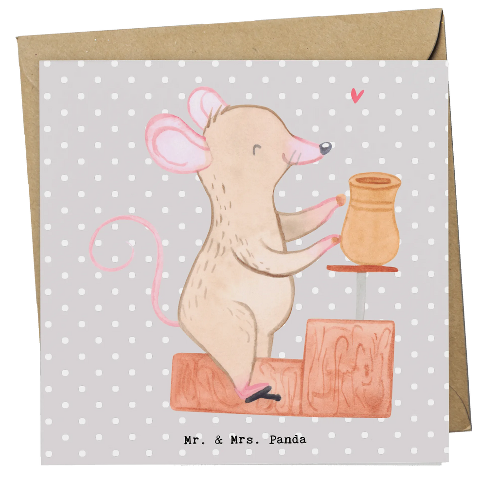 Deluxe Karte Maus Töpfern Karte, Glückwunschkarte, Klappkarte, Einladungskarte, Hochwertige Grußkarte, Hochzeitskarte, Hochwertige Klappkarte, Geburtstagskarte, Grußkarte, Geschenk, Sport, Sportart, Hobby, Schenken, Danke, Dankeschön, Auszeichnung, Gewinn, Sportler, Töpferkurs, Töpferei, Töpfern