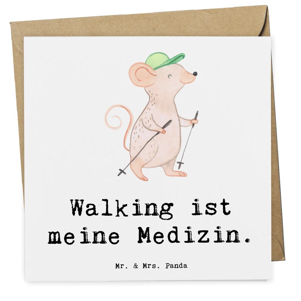 Deluxe Card Mouse walking Hochwertige Grußkarte, Grußkarte, Karte, Geburtstagskarte, Glückwunschkarte, Hochwertige Klappkarte, Einladungskarte, Hochzeitskarte, Klappkarte, Geschenk, Sport, Sportart, Hobby, Schenken, Danke, Dankeschön, Auszeichnung, Gewinn, Sportler, schnelles Gehen, Walking, Spazieren gehen, Walken