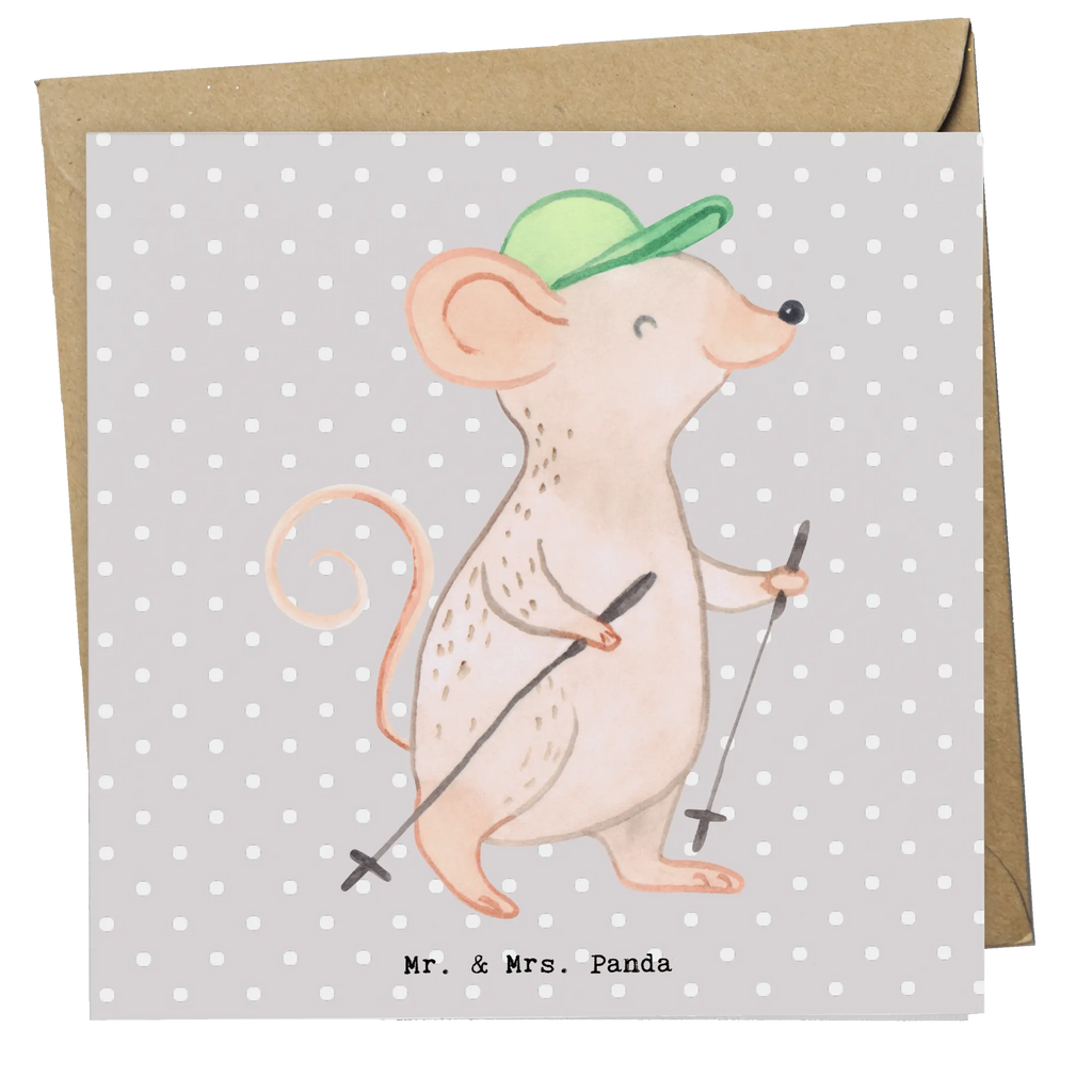 Deluxe Card Mouse walking Hochwertige Grußkarte, Grußkarte, Karte, Geburtstagskarte, Glückwunschkarte, Hochwertige Klappkarte, Einladungskarte, Hochzeitskarte, Klappkarte, Geschenk, Sport, Sportart, Hobby, Schenken, Danke, Dankeschön, Auszeichnung, Gewinn, Sportler, schnelles Gehen, Walking, Spazieren gehen, Walken