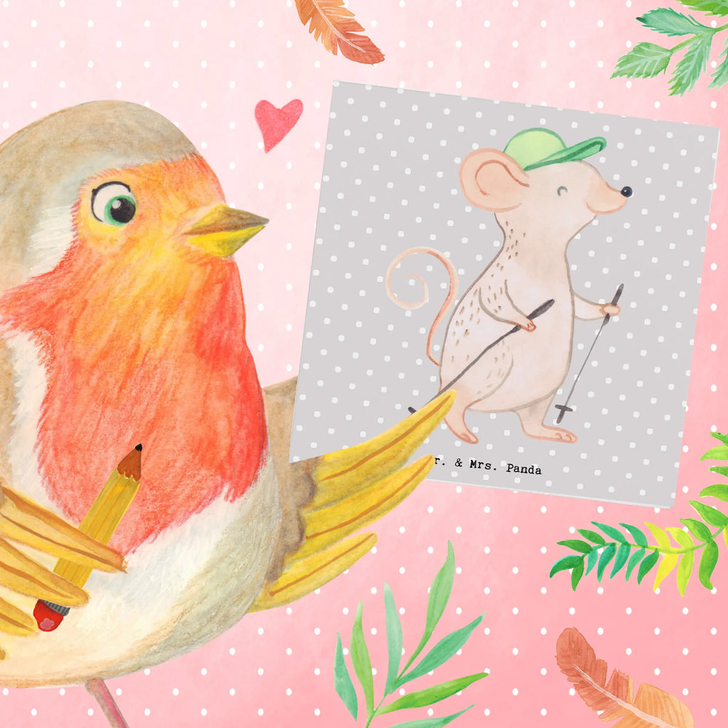 Deluxe Card Mouse walking Hochwertige Grußkarte, Grußkarte, Karte, Geburtstagskarte, Glückwunschkarte, Hochwertige Klappkarte, Einladungskarte, Hochzeitskarte, Klappkarte, Geschenk, Sport, Sportart, Hobby, Schenken, Danke, Dankeschön, Auszeichnung, Gewinn, Sportler, schnelles Gehen, Walking, Spazieren gehen, Walken