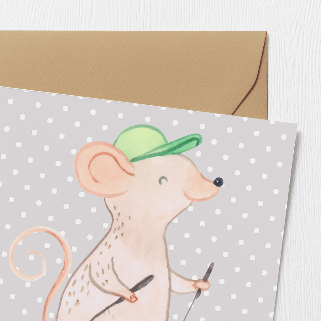 Deluxe Card Mouse walking Hochwertige Grußkarte, Grußkarte, Karte, Geburtstagskarte, Glückwunschkarte, Hochwertige Klappkarte, Einladungskarte, Hochzeitskarte, Klappkarte, Geschenk, Sport, Sportart, Hobby, Schenken, Danke, Dankeschön, Auszeichnung, Gewinn, Sportler, schnelles Gehen, Walking, Spazieren gehen, Walken