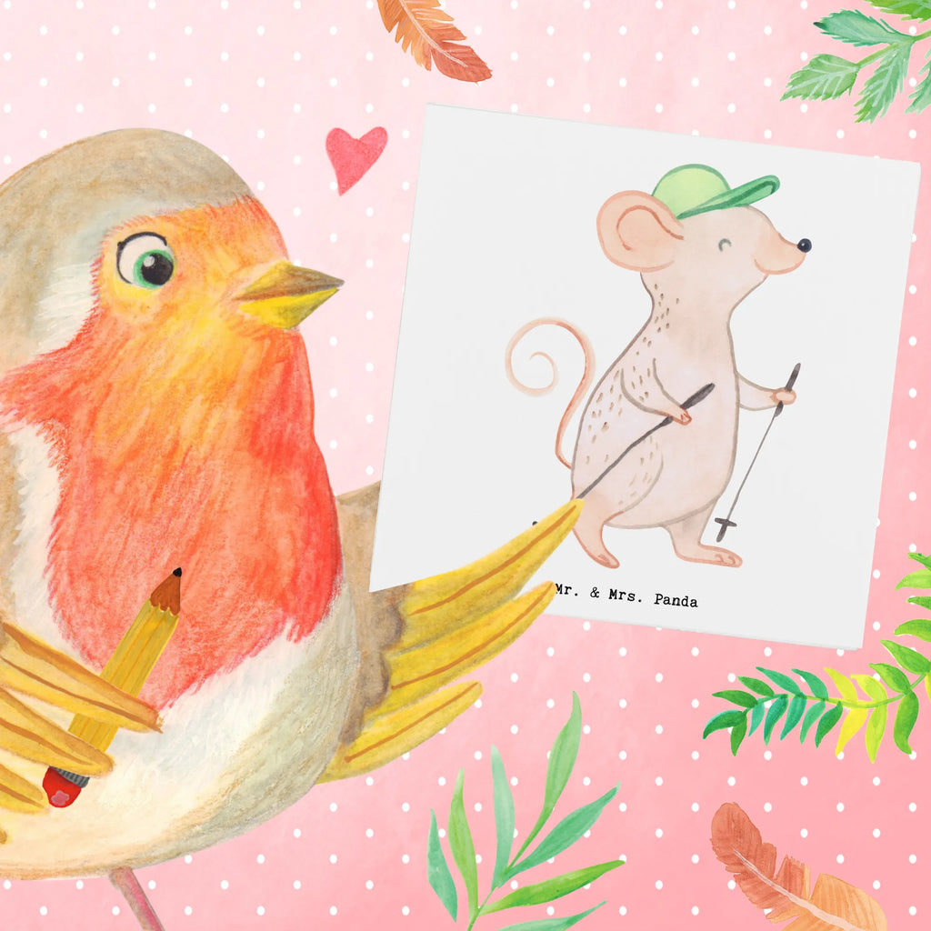 Deluxe Card Mouse walking Hochwertige Grußkarte, Grußkarte, Karte, Geburtstagskarte, Glückwunschkarte, Hochwertige Klappkarte, Einladungskarte, Hochzeitskarte, Klappkarte, Geschenk, Sport, Sportart, Hobby, Schenken, Danke, Dankeschön, Auszeichnung, Gewinn, Sportler, schnelles Gehen, Walking, Spazieren gehen, Walken