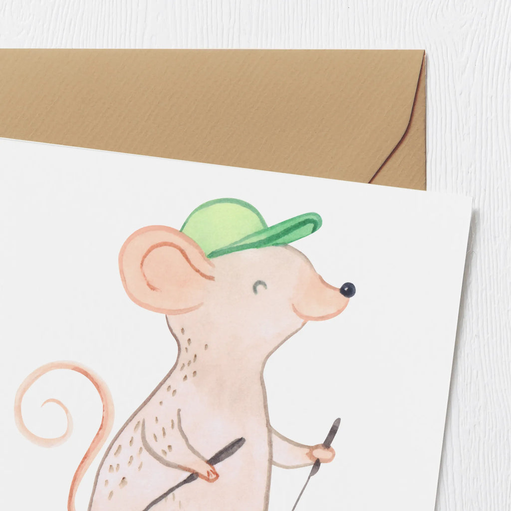 Deluxe Card Mouse walking Hochwertige Grußkarte, Grußkarte, Karte, Geburtstagskarte, Glückwunschkarte, Hochwertige Klappkarte, Einladungskarte, Hochzeitskarte, Klappkarte, Geschenk, Sport, Sportart, Hobby, Schenken, Danke, Dankeschön, Auszeichnung, Gewinn, Sportler, schnelles Gehen, Walking, Spazieren gehen, Walken