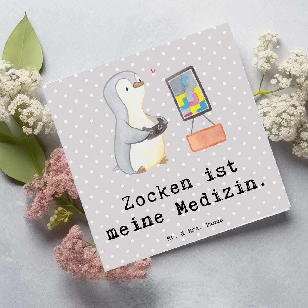 Deluxe Card penguin Gamble Karte, Glückwunschkarte, Hochwertige Grußkarte, Geburtstagskarte, Hochzeitskarte, Grußkarte, Klappkarte, Hochwertige Klappkarte, Einladungskarte, Geschenk, Sport, Sportart, Hobby, Schenken, Danke, Dankeschön, Auszeichnung, Gewinn, Sportler, Videospiele, Videogames, Gaming, Zocken