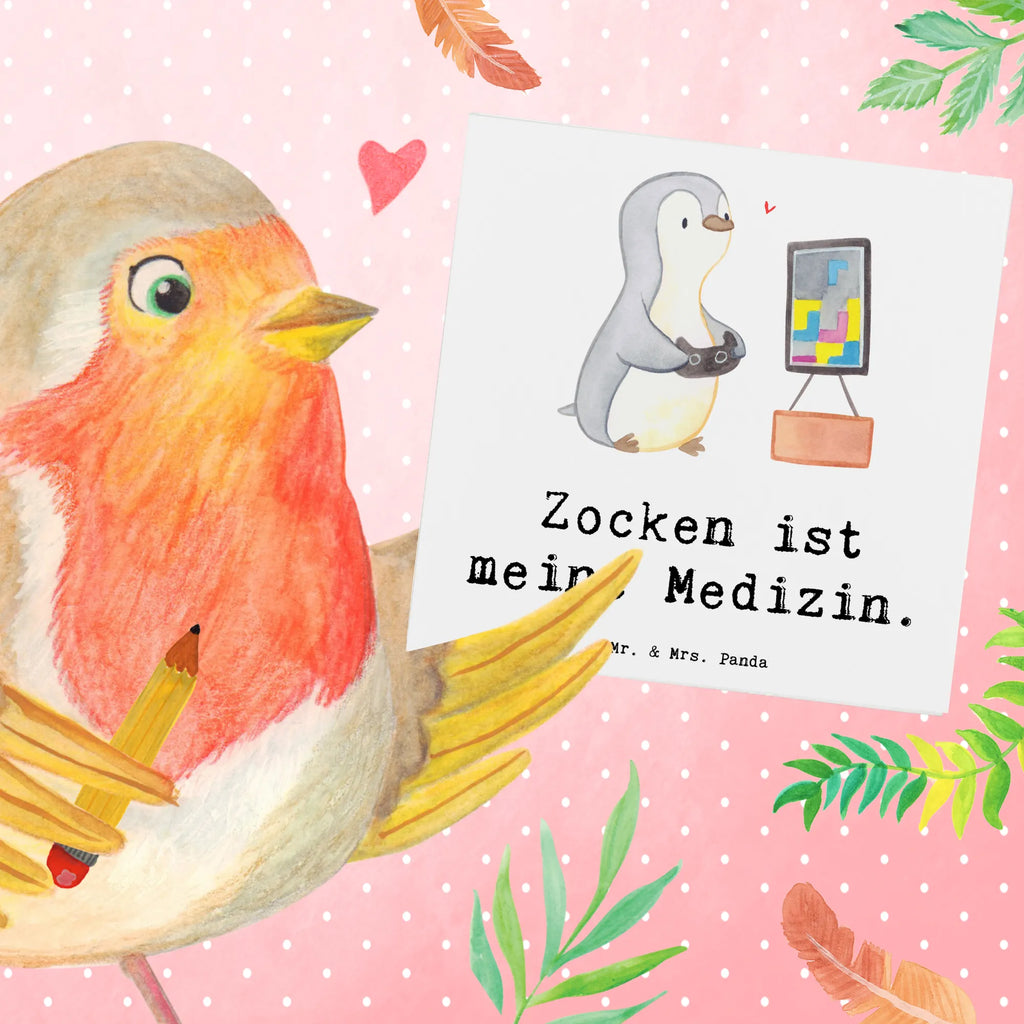 Deluxe Card penguin Gamble Karte, Glückwunschkarte, Hochwertige Grußkarte, Geburtstagskarte, Hochzeitskarte, Grußkarte, Klappkarte, Hochwertige Klappkarte, Einladungskarte, Geschenk, Sport, Sportart, Hobby, Schenken, Danke, Dankeschön, Auszeichnung, Gewinn, Sportler, Videospiele, Videogames, Gaming, Zocken