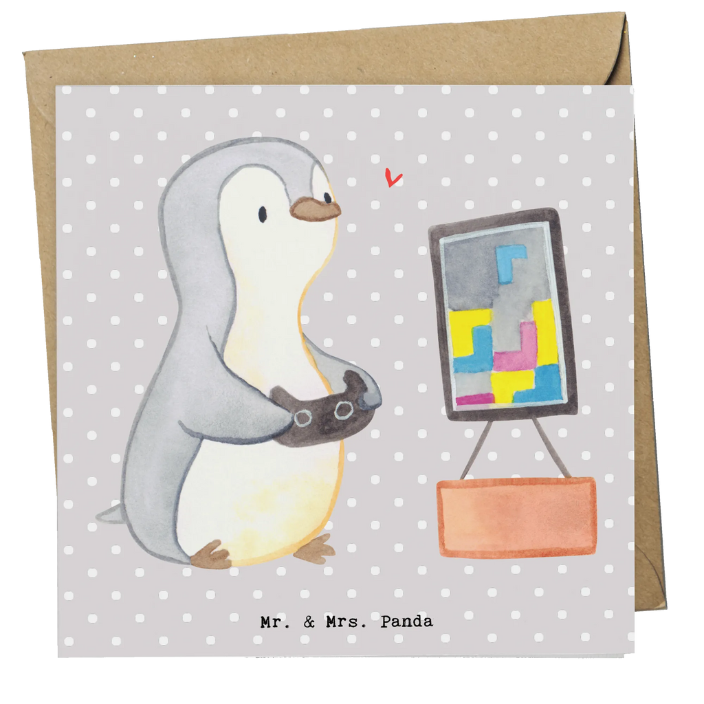 Deluxe Card penguin Gamble Karte, Glückwunschkarte, Hochwertige Grußkarte, Geburtstagskarte, Hochzeitskarte, Grußkarte, Klappkarte, Hochwertige Klappkarte, Einladungskarte, Geschenk, Sport, Sportart, Hobby, Schenken, Danke, Dankeschön, Auszeichnung, Gewinn, Sportler, Videospiele, Videogames, Gaming, Zocken