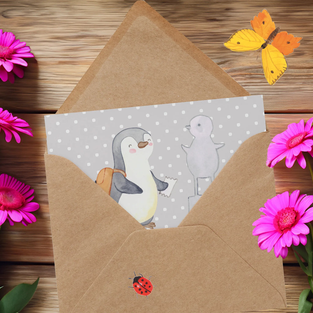 Deluxe Karte Pinguin Museum besuchen Karte, Hochwertige Grußkarte, Hochwertige Klappkarte, Klappkarte, Glückwunschkarte, Geburtstagskarte, Grußkarte, Hochzeitskarte, Einladungskarte, Geschenk, Sport, Sportart, Hobby, Schenken, Danke, Dankeschön, Auszeichnung, Gewinn, Sportler, Museum besuchen, Museen