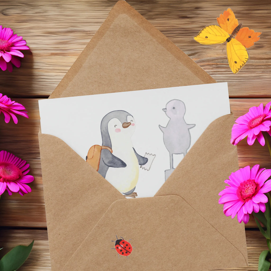 Deluxe Karte Pinguin Museum besuchen Karte, Hochwertige Grußkarte, Hochwertige Klappkarte, Klappkarte, Glückwunschkarte, Geburtstagskarte, Grußkarte, Hochzeitskarte, Einladungskarte, Geschenk, Sport, Sportart, Hobby, Schenken, Danke, Dankeschön, Auszeichnung, Gewinn, Sportler, Museum besuchen, Museen