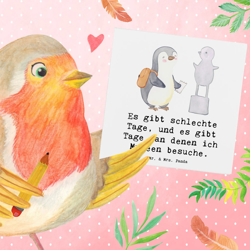 Deluxe Karte Pinguin Museum besuchen Karte, Hochwertige Grußkarte, Hochwertige Klappkarte, Klappkarte, Glückwunschkarte, Geburtstagskarte, Grußkarte, Hochzeitskarte, Einladungskarte, Geschenk, Sport, Sportart, Hobby, Schenken, Danke, Dankeschön, Auszeichnung, Gewinn, Sportler, Museum besuchen, Museen