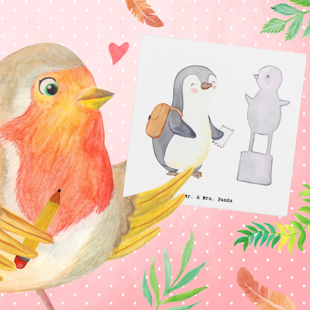 Deluxe Karte Pinguin Museum besuchen Karte, Hochwertige Grußkarte, Hochwertige Klappkarte, Klappkarte, Glückwunschkarte, Geburtstagskarte, Grußkarte, Hochzeitskarte, Einladungskarte, Geschenk, Sport, Sportart, Hobby, Schenken, Danke, Dankeschön, Auszeichnung, Gewinn, Sportler, Museum besuchen, Museen