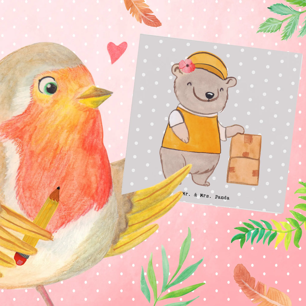 Deluxe Karte Paketzustellerin Herz Hochwertige Grußkarte, Glückwunschkarte, Klappkarte, Hochzeitskarte, Einladungskarte, Karte, Grußkarte, Geburtstagskarte, Hochwertige Klappkarte, Beruf, Ausbildung, Jubiläum, Abschied, Rente, Kollege, Kollegin, Geschenk, Schenken, Arbeitskollege, Mitarbeiter, Firma, Danke, Dankeschön, Zustellservice Pakete, Paketbotin, Paketzustellerin