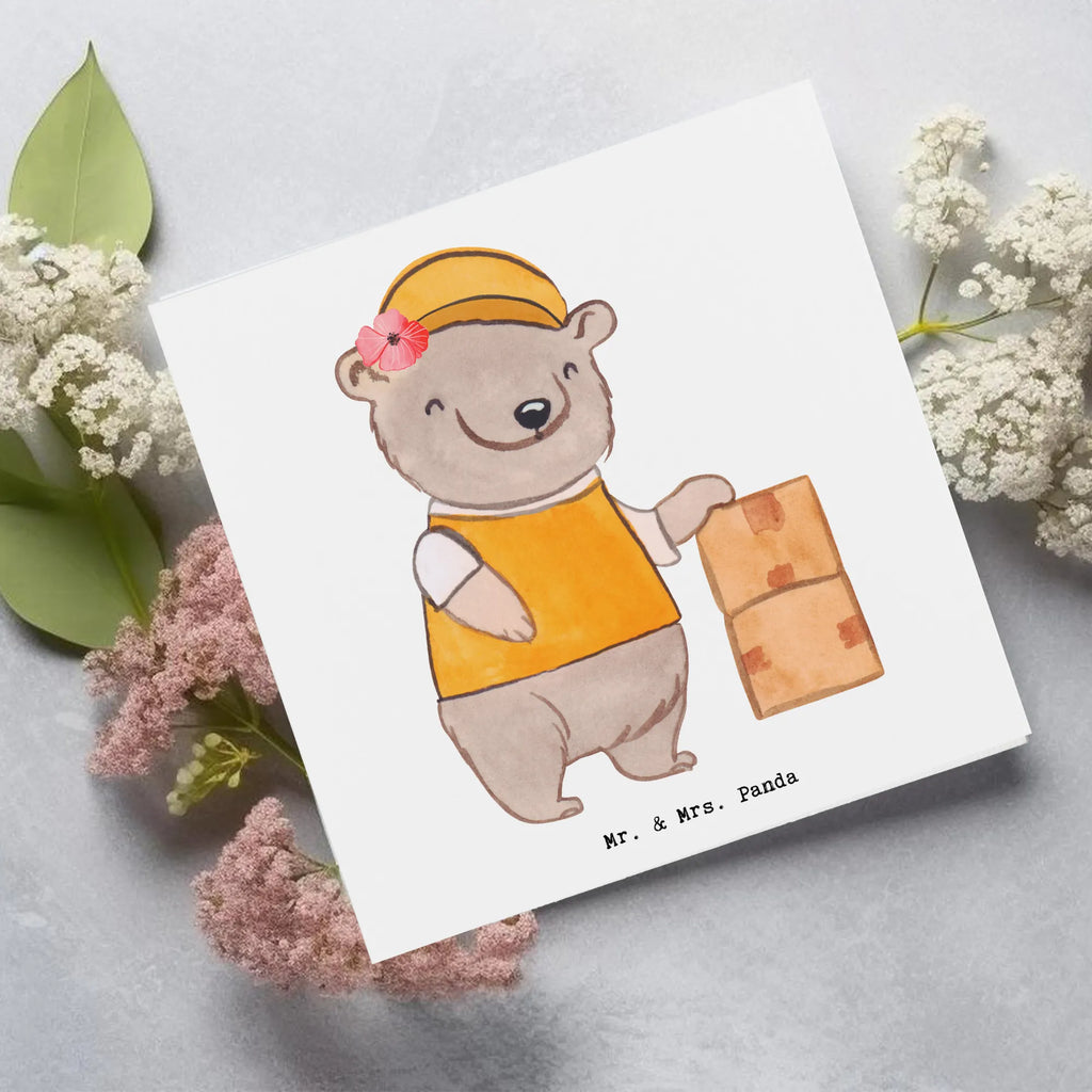 Deluxe Karte Paketzustellerin Herz Hochwertige Grußkarte, Glückwunschkarte, Klappkarte, Hochzeitskarte, Einladungskarte, Karte, Grußkarte, Geburtstagskarte, Hochwertige Klappkarte, Beruf, Ausbildung, Jubiläum, Abschied, Rente, Kollege, Kollegin, Geschenk, Schenken, Arbeitskollege, Mitarbeiter, Firma, Danke, Dankeschön, Zustellservice Pakete, Paketbotin, Paketzustellerin