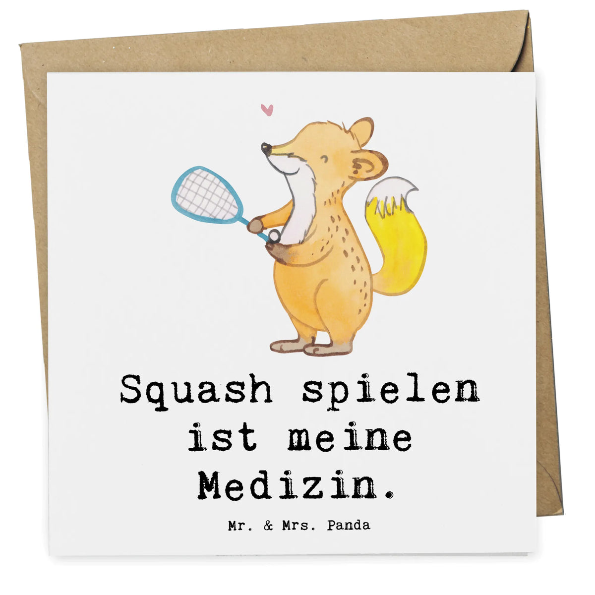 Deluxe Card Fox playing squash Glückwunschkarte, Klappkarte, anlasskarte, doppelkarte, Grußkarte, faltkarte, Sportart, Hobby, Danke, Dankeschön, Geschenk, Auszeichnung, Gewinn, Sportler, Schenken, Sport, Ballsport, Squash spielen, Squashhalle