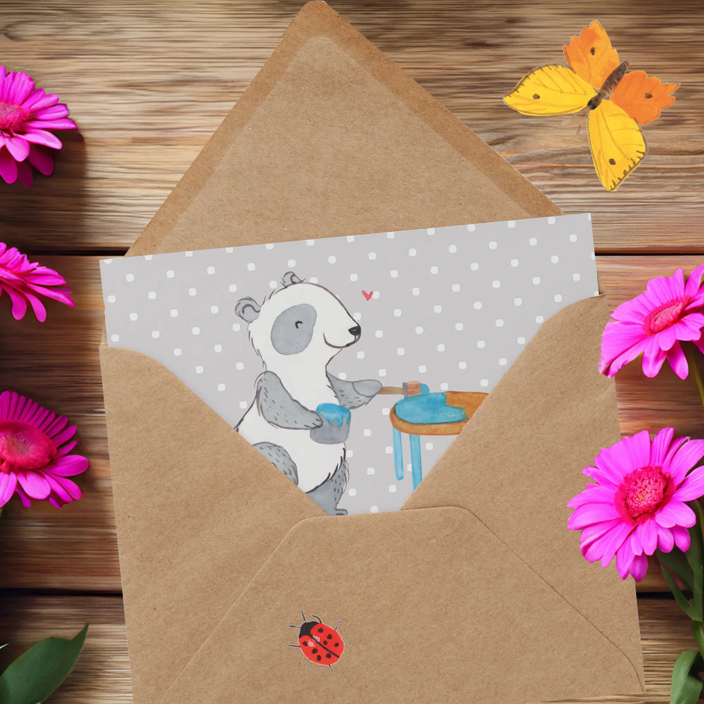 Deluxe Karte Panda Möbel restaurieren Glückwunschkarte, Hochwertige Grußkarte, Klappkarte, Karte, Hochzeitskarte, Geburtstagskarte, Grußkarte, Einladungskarte, Hochwertige Klappkarte, Geschenk, Sport, Sportart, Hobby, Schenken, Danke, Dankeschön, Auszeichnung, Gewinn, Sportler, Handwerk, Möbel restaurieren, antike Möbel restaurieren, Restaurator