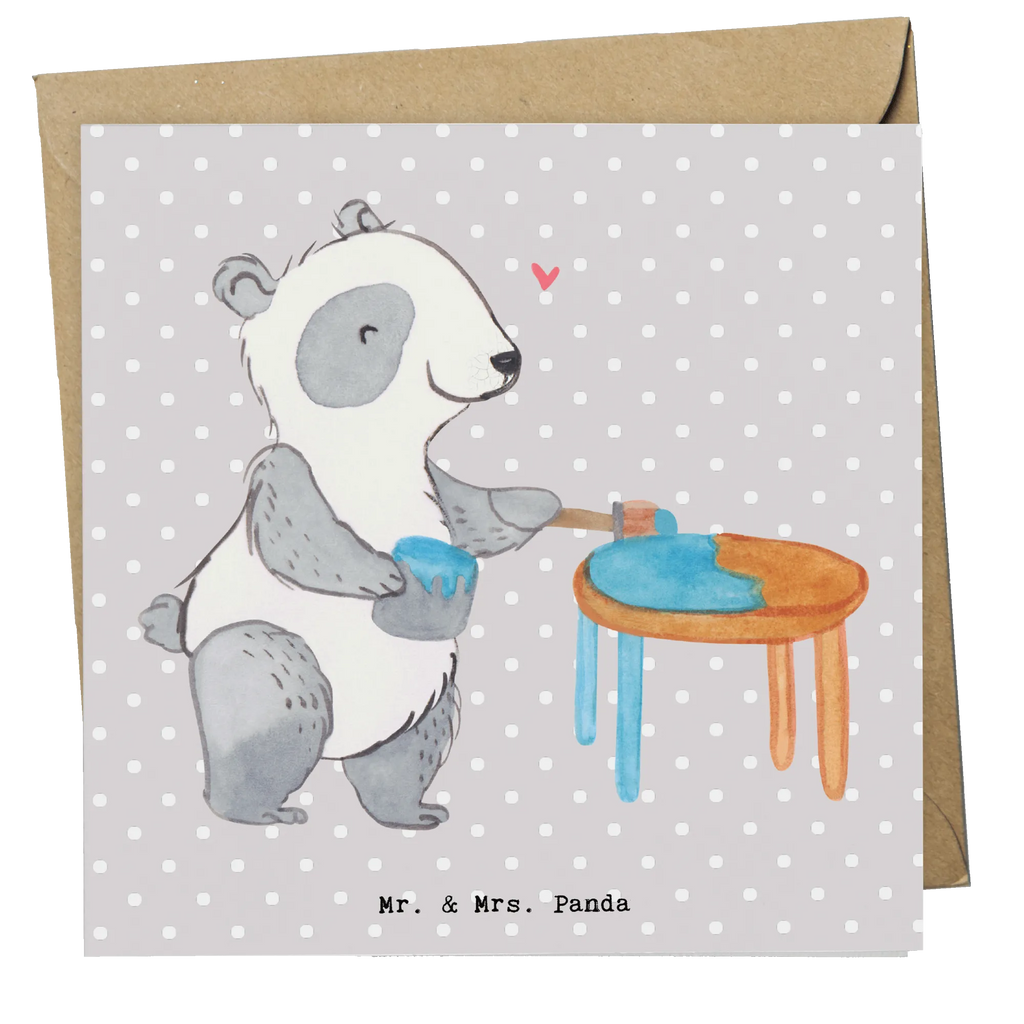 Deluxe Karte Panda Möbel restaurieren Glückwunschkarte, Hochwertige Grußkarte, Klappkarte, Karte, Hochzeitskarte, Geburtstagskarte, Grußkarte, Einladungskarte, Hochwertige Klappkarte, Geschenk, Sport, Sportart, Hobby, Schenken, Danke, Dankeschön, Auszeichnung, Gewinn, Sportler, Handwerk, Möbel restaurieren, antike Möbel restaurieren, Restaurator