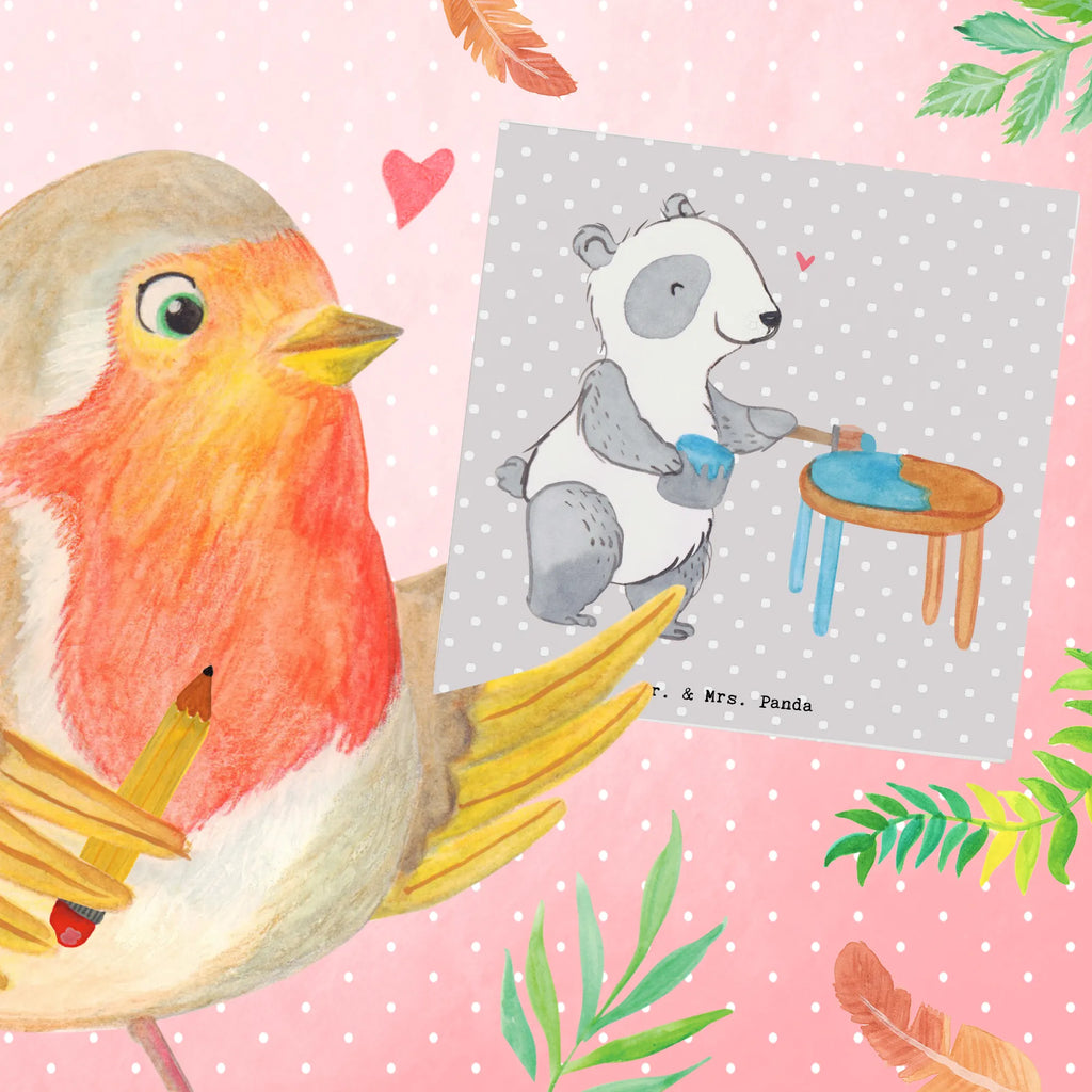 Deluxe Karte Panda Möbel restaurieren Glückwunschkarte, Hochwertige Grußkarte, Klappkarte, Karte, Hochzeitskarte, Geburtstagskarte, Grußkarte, Einladungskarte, Hochwertige Klappkarte, Geschenk, Sport, Sportart, Hobby, Schenken, Danke, Dankeschön, Auszeichnung, Gewinn, Sportler, Handwerk, Möbel restaurieren, antike Möbel restaurieren, Restaurator