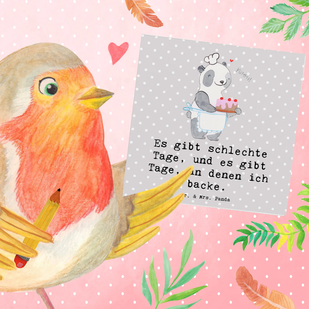 Deluxe Card panda Bake Grußkarte, Karte, Hochwertige Klappkarte, Einladungskarte, Hochwertige Grußkarte, Geburtstagskarte, Hochzeitskarte, Klappkarte, Glückwunschkarte, Geschenk, Sport, Sportart, Hobby, Schenken, Danke, Dankeschön, Auszeichnung, Gewinn, Sportler, Kuchen backen, backen, Hobbybäcker