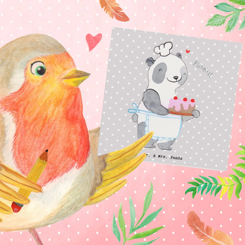 Deluxe Card panda Bake Grußkarte, Karte, Hochwertige Klappkarte, Einladungskarte, Hochwertige Grußkarte, Geburtstagskarte, Hochzeitskarte, Klappkarte, Glückwunschkarte, Geschenk, Sport, Sportart, Hobby, Schenken, Danke, Dankeschön, Auszeichnung, Gewinn, Sportler, Kuchen backen, backen, Hobbybäcker