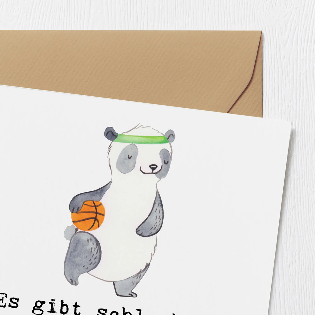 Deluxe Karte Panda Basketball Grußkarte, Einladungskarte, Geburtstagskarte, Klappkarte, Karte, Glückwunschkarte, Hochzeitskarte, Hochwertige Grußkarte, Hochwertige Klappkarte, Geschenk, Sport, Sportart, Hobby, Schenken, Danke, Dankeschön, Auszeichnung, Gewinn, Sportler, Basketball Verein, Basketball Verband, Basketballplatz, Basketball