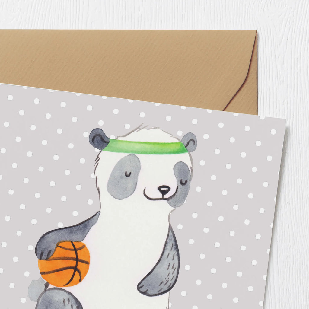 Deluxe Karte Panda Basketball Grußkarte, Einladungskarte, Geburtstagskarte, Klappkarte, Karte, Glückwunschkarte, Hochzeitskarte, Hochwertige Grußkarte, Hochwertige Klappkarte, Geschenk, Sport, Sportart, Hobby, Schenken, Danke, Dankeschön, Auszeichnung, Gewinn, Sportler, Basketball Verein, Basketball Verband, Basketballplatz, Basketball