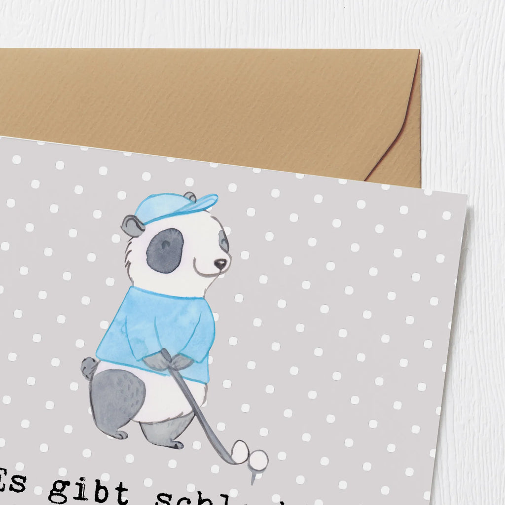 Deluxe Karte Panda Golfen Karte, Grußkarte, Hochwertige Klappkarte, Hochwertige Grußkarte, Hochzeitskarte, Einladungskarte, Geburtstagskarte, Glückwunschkarte, Klappkarte, Geschenk, Sport, Sportart, Hobby, Schenken, Danke, Dankeschön, Auszeichnung, Gewinn, Sportler, Golfturnier, Golfplatz, Golf Verein, Golfen, Golf spielen